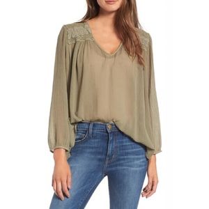 Current Elliot Olive Picnic Blouse
